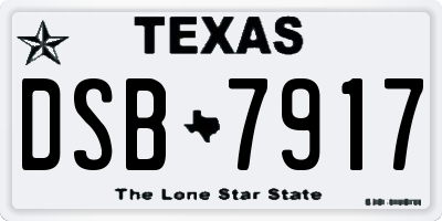 TX license plate DSB7917