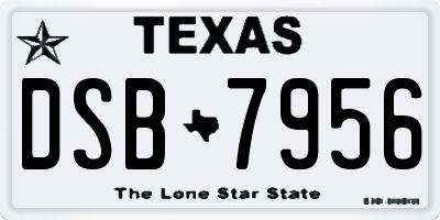 TX license plate DSB7956