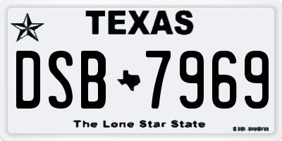 TX license plate DSB7969