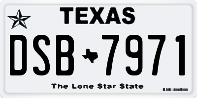 TX license plate DSB7971