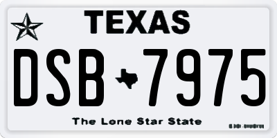 TX license plate DSB7975