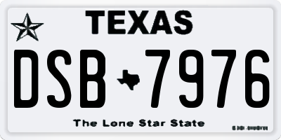 TX license plate DSB7976