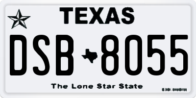 TX license plate DSB8055