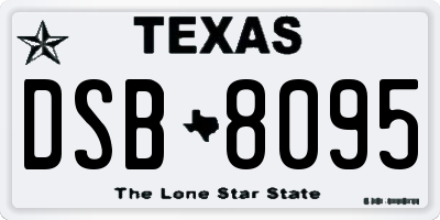 TX license plate DSB8095