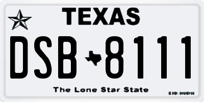 TX license plate DSB8111