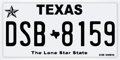 TX license plate DSB8159