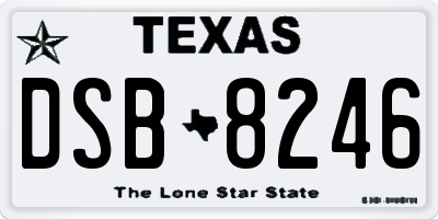 TX license plate DSB8246