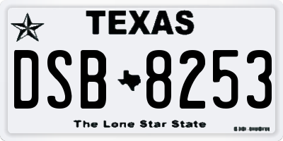 TX license plate DSB8253
