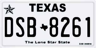 TX license plate DSB8261