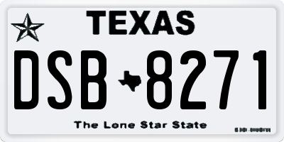 TX license plate DSB8271