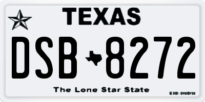 TX license plate DSB8272