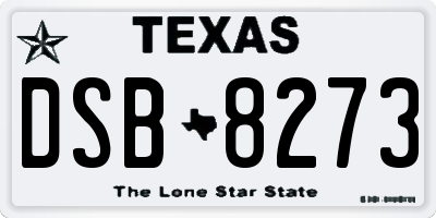 TX license plate DSB8273