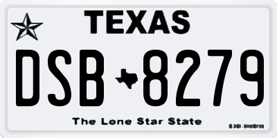 TX license plate DSB8279