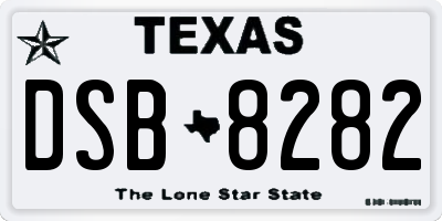 TX license plate DSB8282