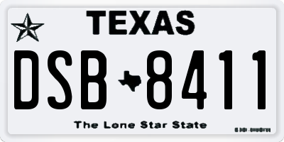 TX license plate DSB8411