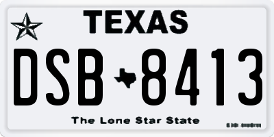 TX license plate DSB8413