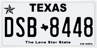 TX license plate DSB8448