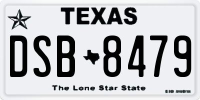 TX license plate DSB8479