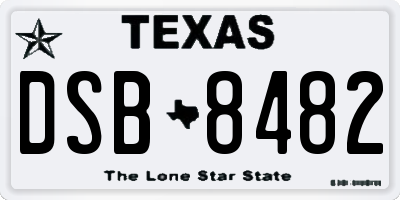 TX license plate DSB8482