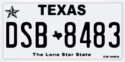TX license plate DSB8483