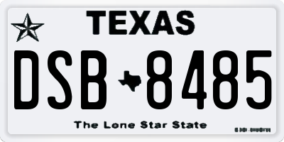 TX license plate DSB8485