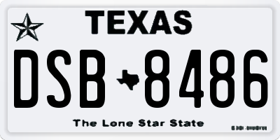 TX license plate DSB8486