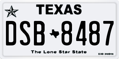 TX license plate DSB8487