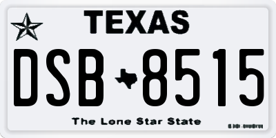 TX license plate DSB8515