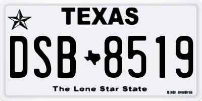 TX license plate DSB8519