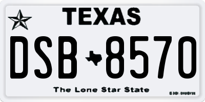 TX license plate DSB8570