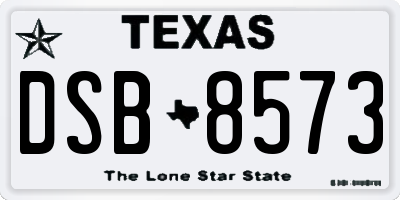 TX license plate DSB8573