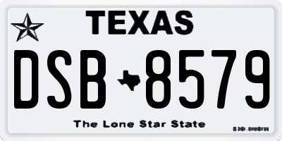 TX license plate DSB8579