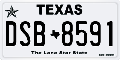 TX license plate DSB8591