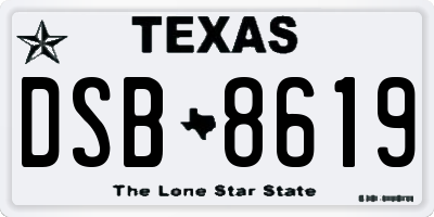 TX license plate DSB8619