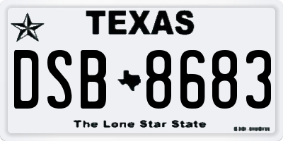 TX license plate DSB8683