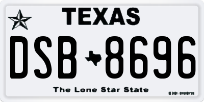 TX license plate DSB8696