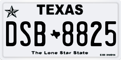 TX license plate DSB8825