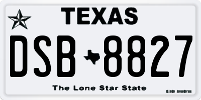 TX license plate DSB8827