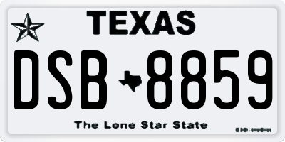 TX license plate DSB8859