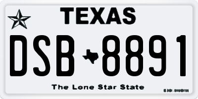 TX license plate DSB8891