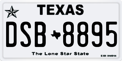 TX license plate DSB8895