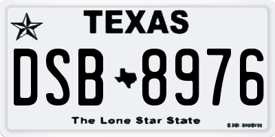 TX license plate DSB8976