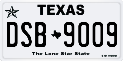 TX license plate DSB9009