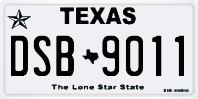 TX license plate DSB9011