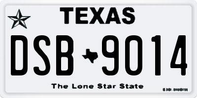 TX license plate DSB9014