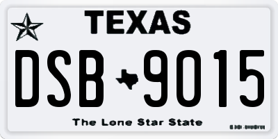 TX license plate DSB9015
