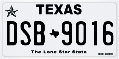 TX license plate DSB9016