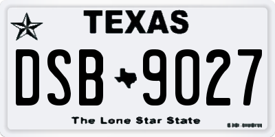 TX license plate DSB9027