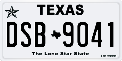 TX license plate DSB9041
