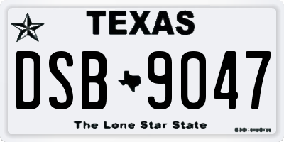 TX license plate DSB9047